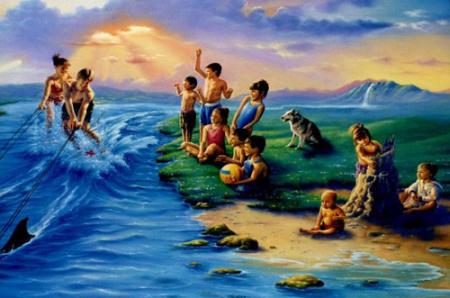 Enfants au bord de mer